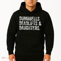 Dumbbells Deadlifts Daughters Funny Gym Workout Fathers Day Hoodie thumb 2