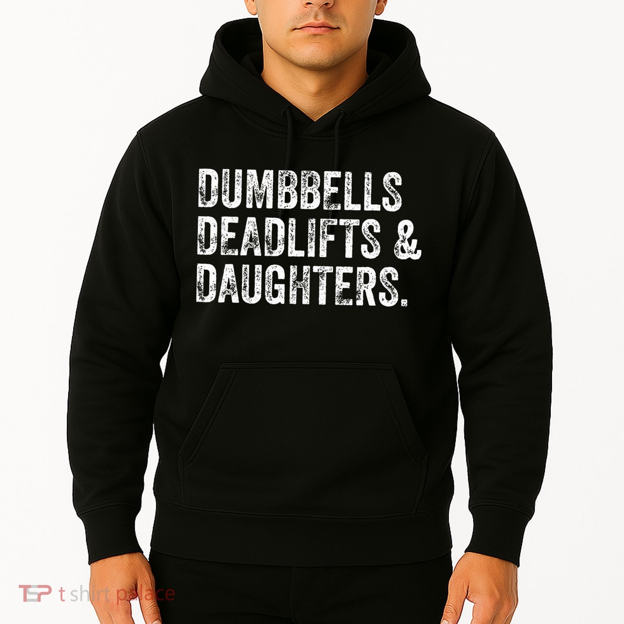 Dumbbells Deadlifts Daughters Funny Gym Workout Fathers Day Hoodie