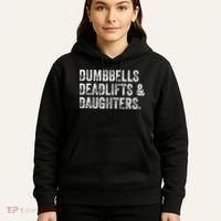 Dumbbells Deadlifts Daughters Funny Gym Workout Fathers Day Hoodie thumb 5