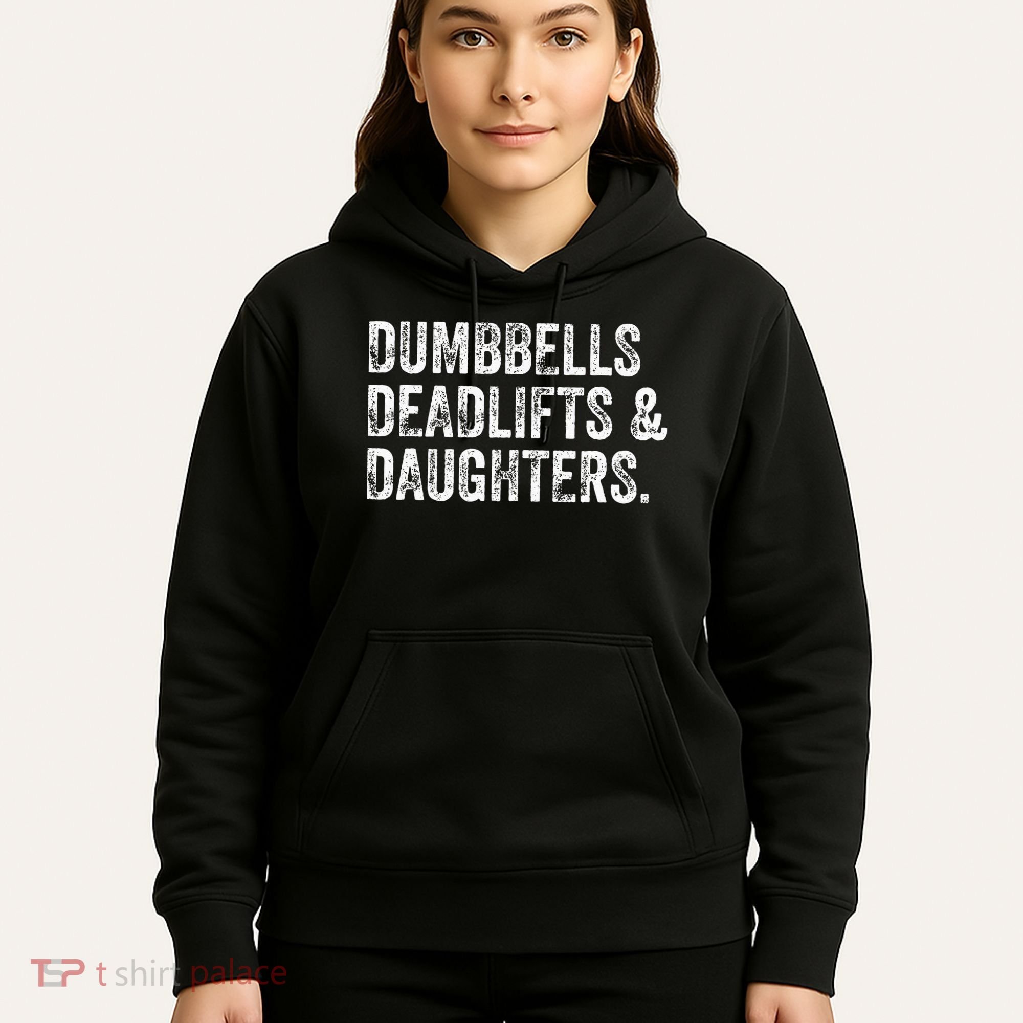 Dumbbells Deadlifts Daughters Funny Gym Workout Fathers Day Hoodie