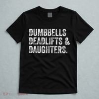 Dumbbells Deadlifts Daughters Funny Gym Workout Fathers Day T-Shirt thumb 5