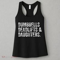 Dumbbells Deadlifts Daughters Funny Gym Workout Fathers Day Women's Tank Top thumb 3