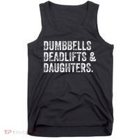 Dumbbells Deadlifts Daughters Funny Gym Workout Fathers Day Tank Top thumb 0