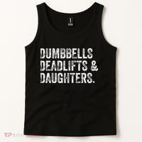 Dumbbells Deadlifts Daughters Funny Gym Workout Fathers Day Tank Top thumb 2