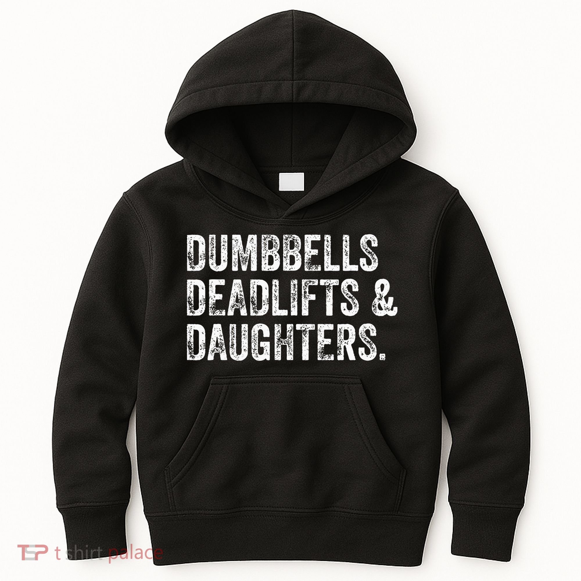 Dumbbells Deadlifts Daughters Funny Gym Workout Fathers Day Kids Hoodie
