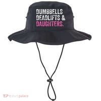 Dumbbells Deadlifts Daughters Funny Gym Workout Fathers Day Bucket Hat thumb 0