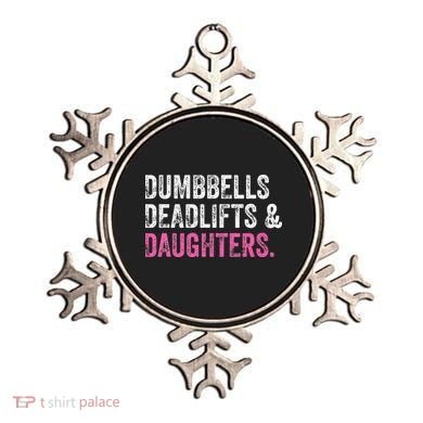 Dumbbells Deadlifts Daughters Funny Gym Workout Fathers Day Ornament