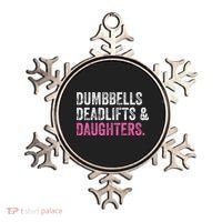 Dumbbells Deadlifts Daughters Funny Gym Workout Fathers Day Ornament thumb 0