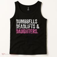 Dumbbells Deadlifts Daughters Funny Gym Workout Fathers Day Tank Top thumb 2