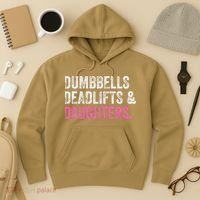 Dumbbells Deadlifts Daughters Funny Gym Workout Fathers Day Hoodie thumb 3