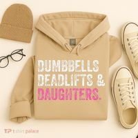 Dumbbells Deadlifts Daughters Funny Gym Workout Fathers Day Hoodie thumb 4