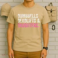 Dumbbells Deadlifts Daughters Funny Gym Workout Fathers Day T-Shirt thumb 6