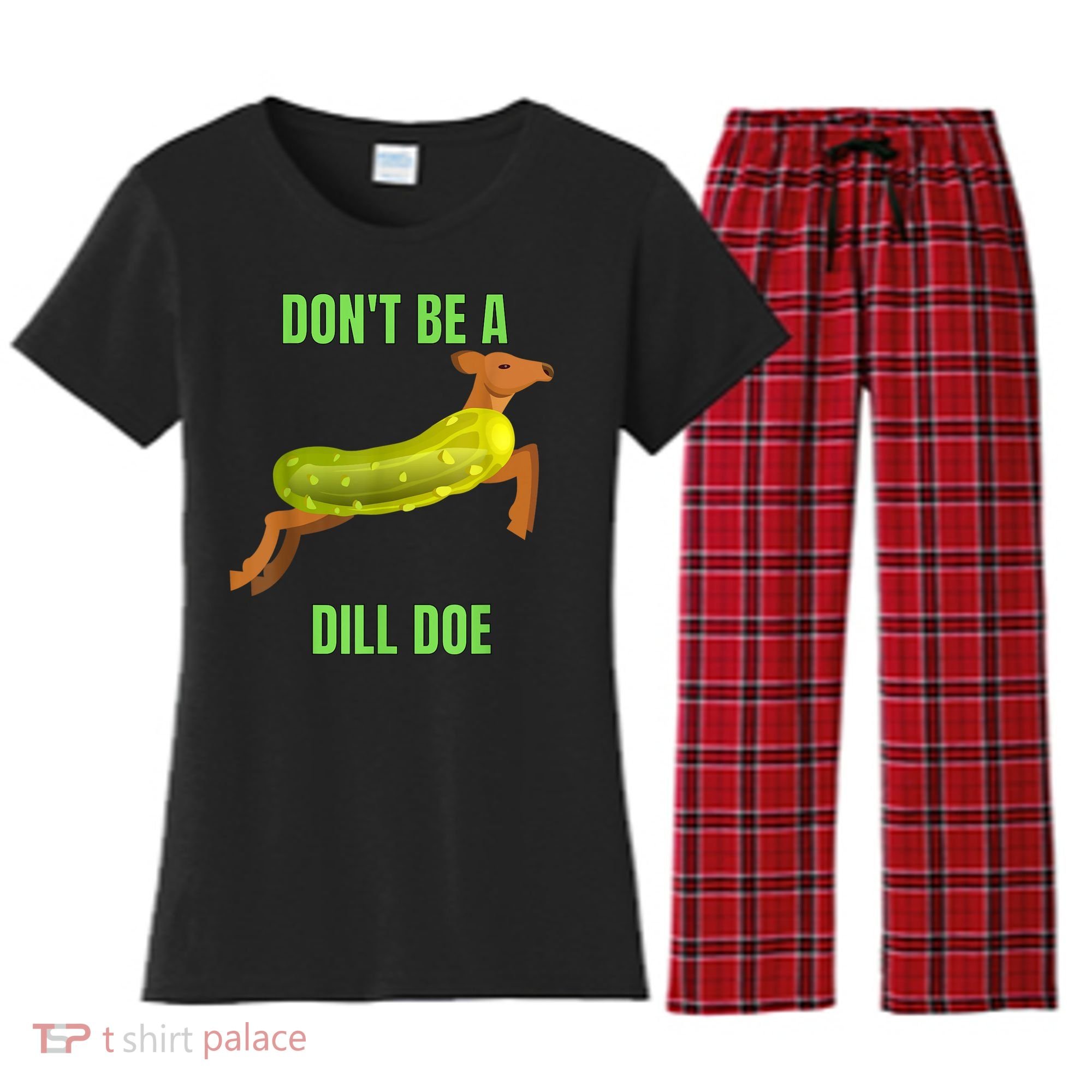 Dill Doe Dill Pickle Women's Flannel Pajama Set