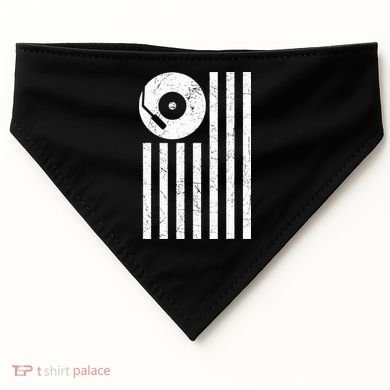 Dj Deejay Disk Jockey Turntable American Flag Djing  USA-Made Doggie Bandana