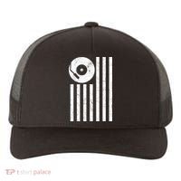 Dj Deejay Disk Jockey Turntable American Flag Djing  Yupoong Adult 5-Panel Trucker Hat thumb 0