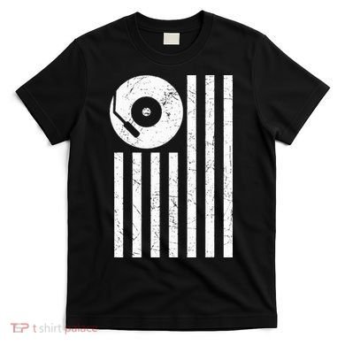 Dj Deejay Disk Jockey Turntable American Flag Djing  T-Shirt