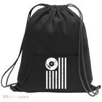 Dj Deejay Disk Jockey Turntable American Flag Djing  Sweatshirt Cinch Pack Bag thumb 0