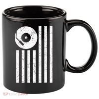 Dj Deejay Disk Jockey Turntable American Flag Djing  11oz C Handle Ceramic Mug thumb 0