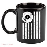 Dj Deejay Disk Jockey Turntable American Flag Djing  11oz C Handle Ceramic Mug thumb 2