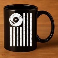 Dj Deejay Disk Jockey Turntable American Flag Djing  11oz C Handle Ceramic Mug thumb 3