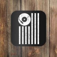 Dj Deejay Disk Jockey Turntable American Flag Djing  Coaster thumb 0