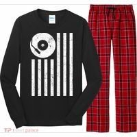 Dj Deejay Disk Jockey Turntable American Flag Djing  Long Sleeve Pajama Set thumb 0