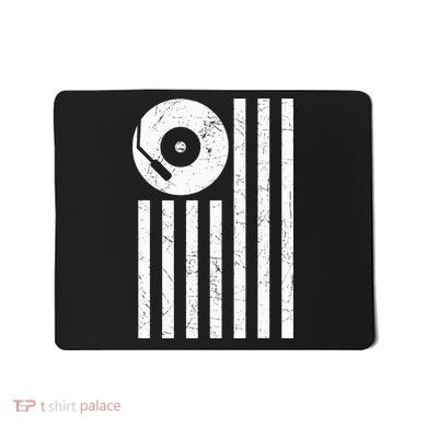 Dj Deejay Disk Jockey Turntable American Flag Djing  Mousepad