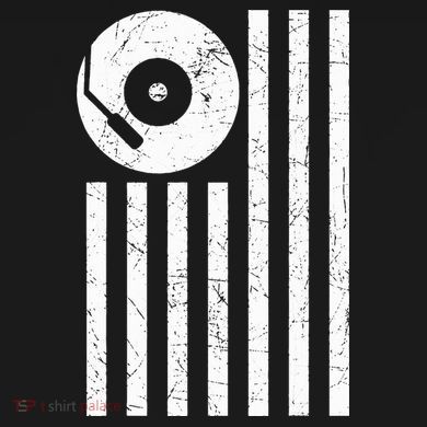 Dj Deejay Disk Jockey Turntable American Flag Djing  Tall Hoodie