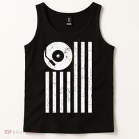 Dj Deejay Disk Jockey Turntable American Flag Djing  Tank Top thumb 2