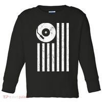 Dj Deejay Disk Jockey Turntable American Flag Djing  Toddler Long Sleeve Shirt thumb 0