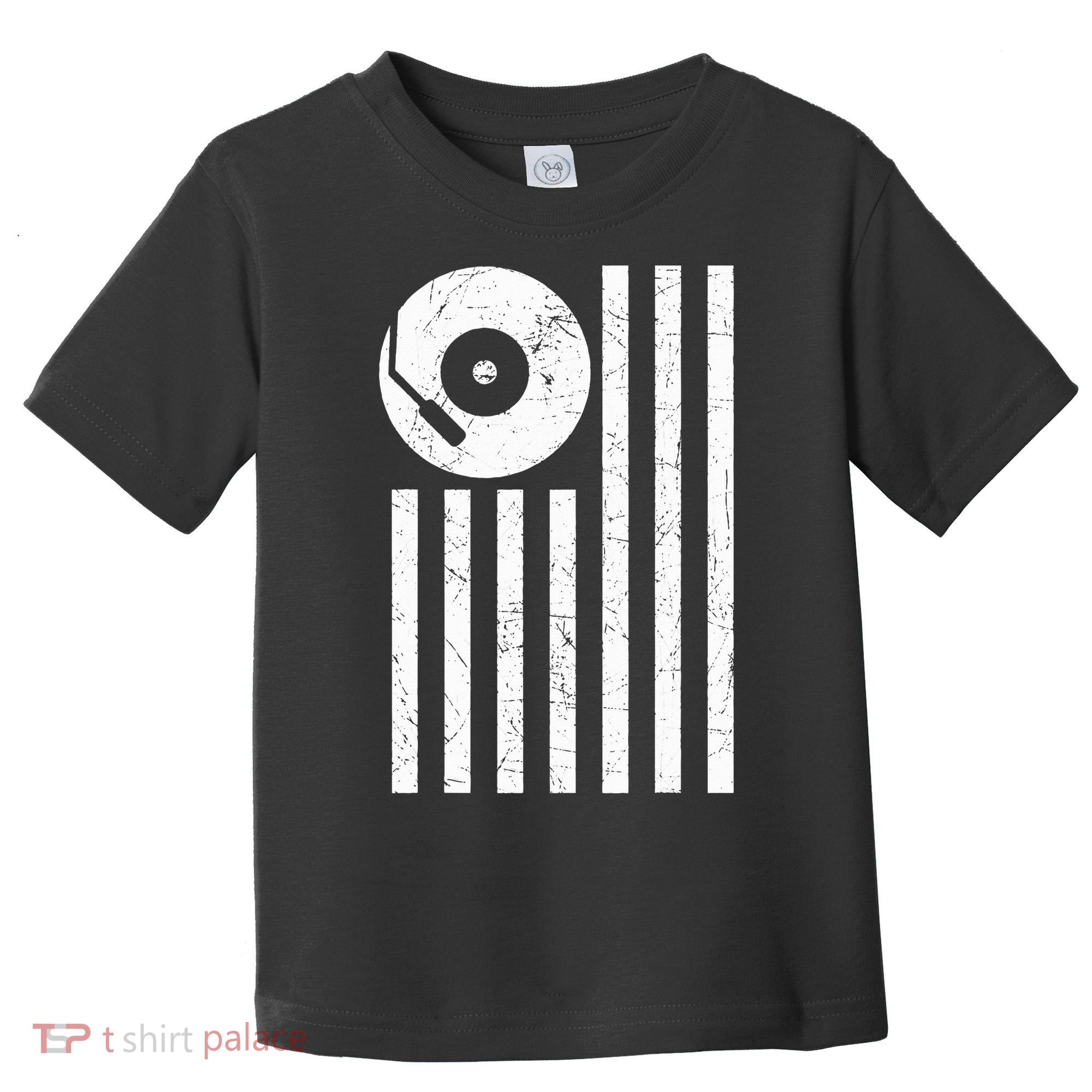 Dj Deejay Disk Jockey Turntable American Flag Djing  Toddler T-Shirt
