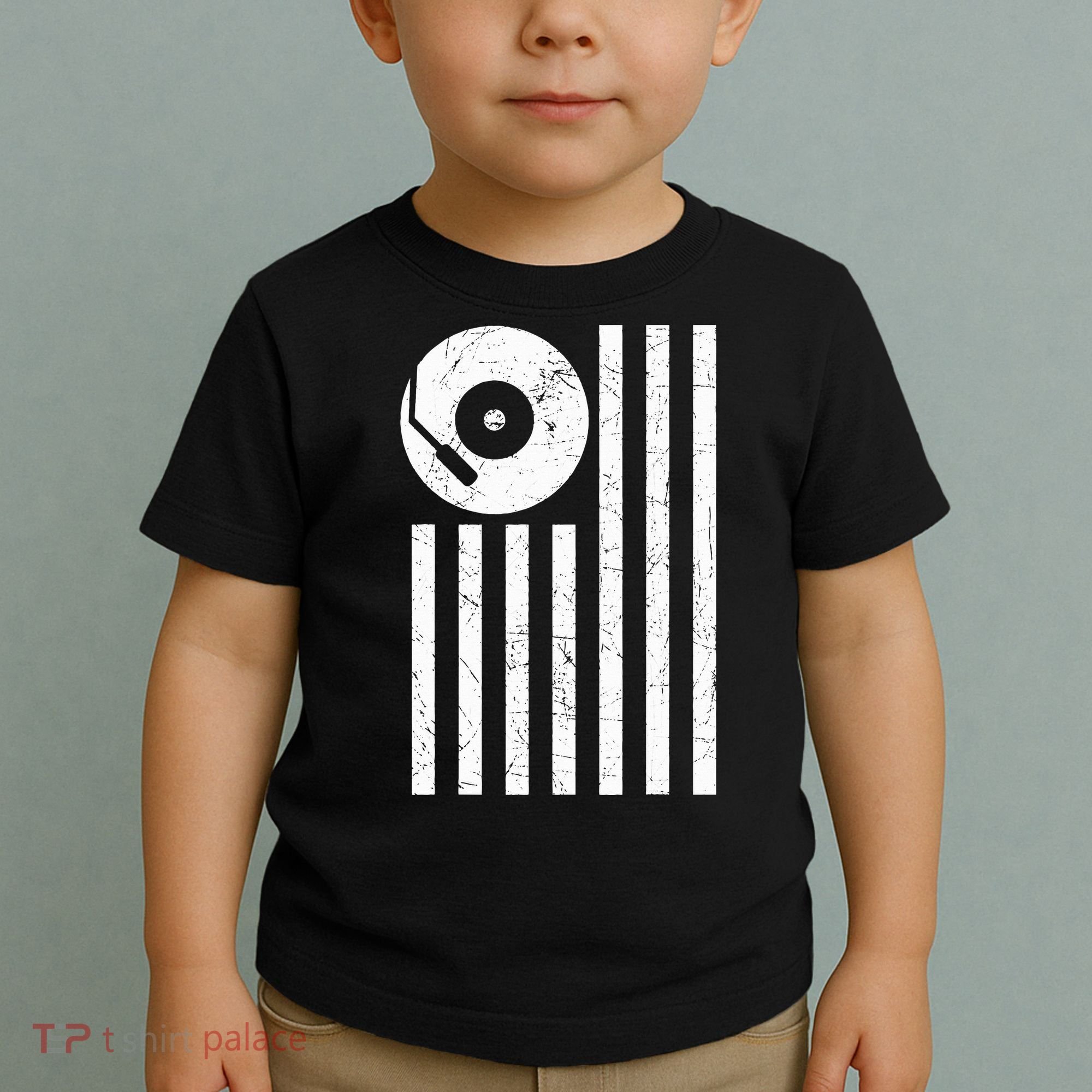 Dj Deejay Disk Jockey Turntable American Flag Djing  Toddler T-Shirt