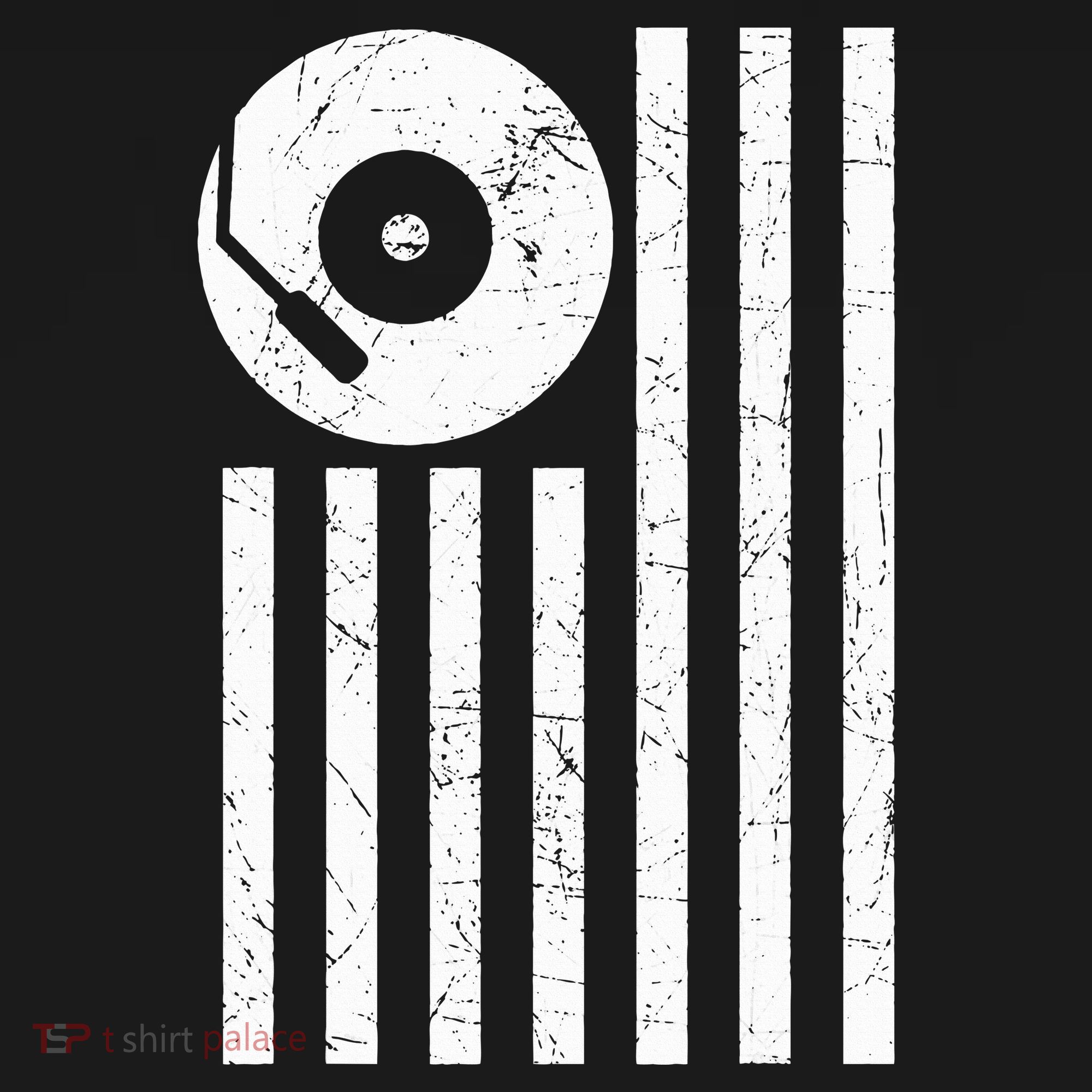 Dj Deejay Disk Jockey Turntable American Flag Djing  Women's T-Shirt