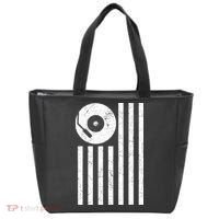 Dj Deejay Disk Jockey Turntable American Flag Djing  Tote Bag thumb 0