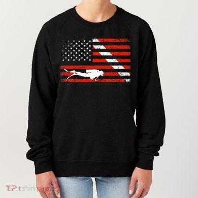 Diver Down Dive Flag Scuba Diving American Flag Women's Sweatshirt