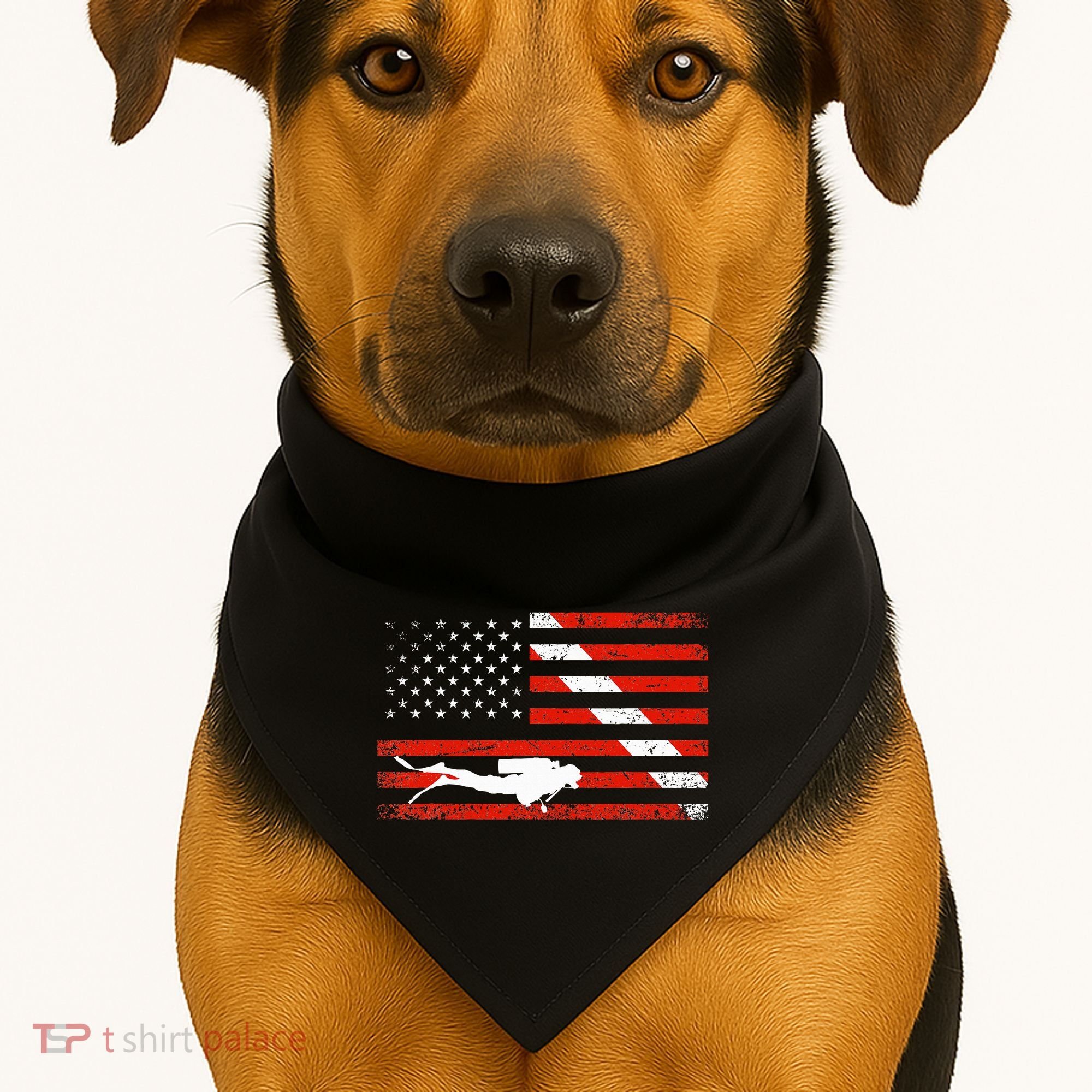 Diver Down Dive Flag Scuba Diving American Flag USA-Made Doggie Bandana