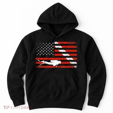 Diver Down Dive Flag Scuba Diving American Flag Hoodie