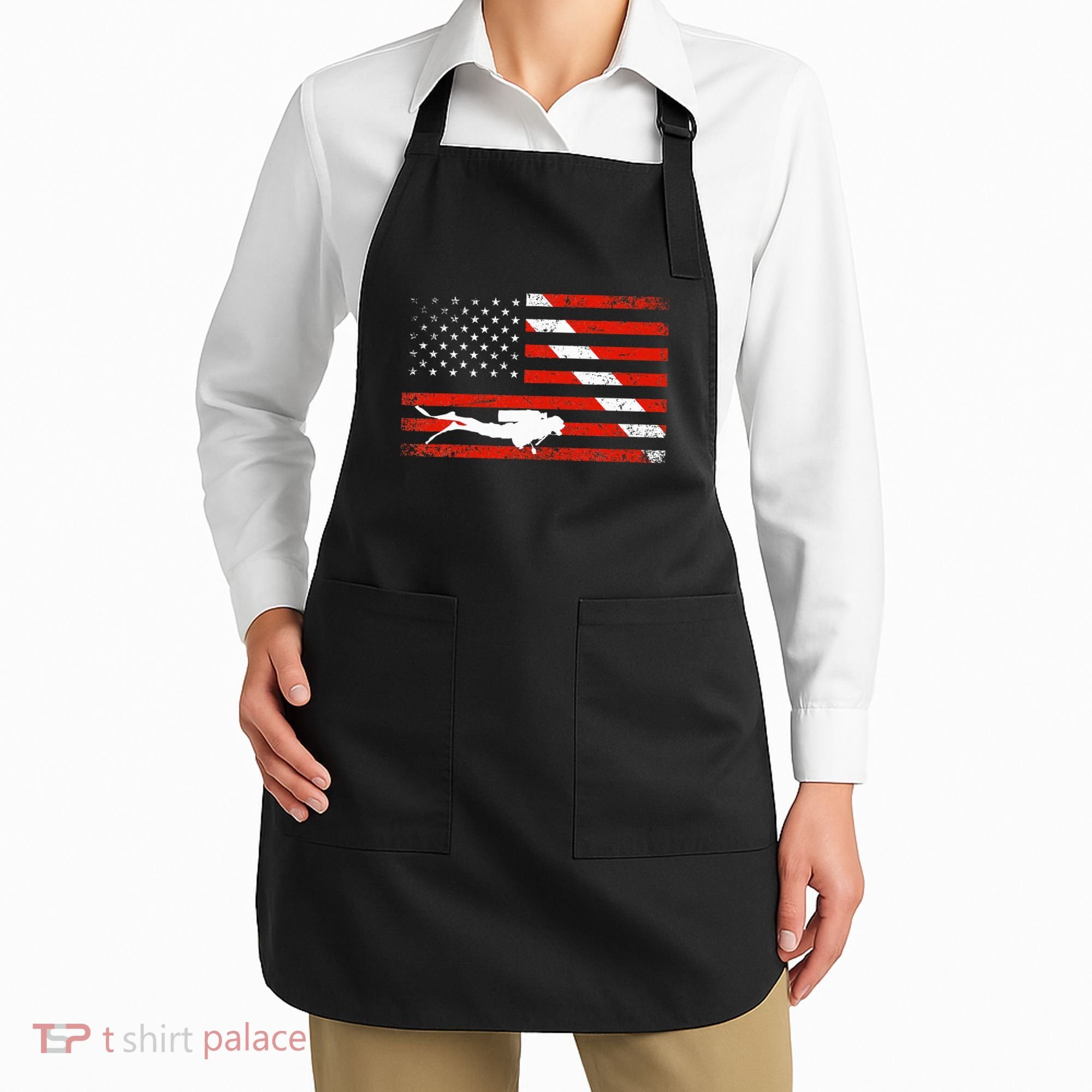 Diver Down Dive Flag Scuba Diving American Flag Apron