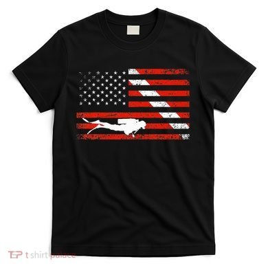 Diver Down Dive Flag Scuba Diving American Flag T-Shirt