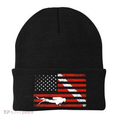 Diver Down Dive Flag Scuba Diving American Flag Beanie