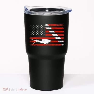 Diver Down Dive Flag Scuba Diving American Flag Tumbler