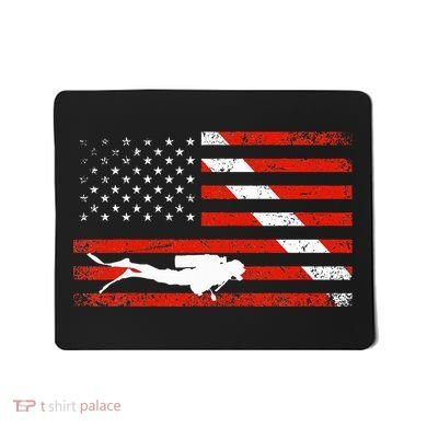 Diver Down Dive Flag Scuba Diving American Flag Mousepad