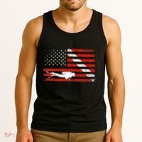 Diver Down Dive Flag Scuba Diving American Flag Tank Top thumb 3