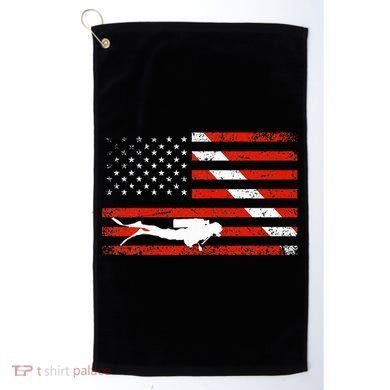 Diver Down Dive Flag Scuba Diving American Flag Golf Towel