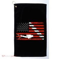 Diver Down Dive Flag Scuba Diving American Flag Golf Towel thumb 0