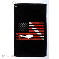 Diver Down Dive Flag Scuba Diving American Flag Golf Towel thumb 0