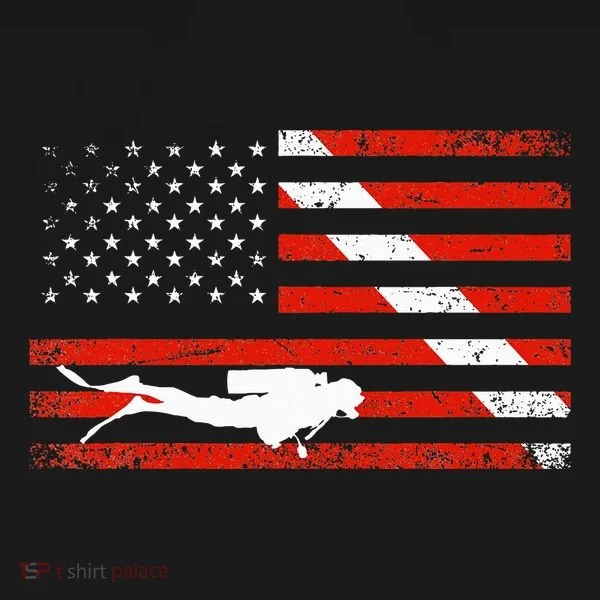 Diver Down Dive Flag Scuba Diving American Flag Toddler T-Shirt