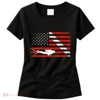 Diver Down Dive Flag Scuba Diving American Flag Women's T-Shirt thumb 0