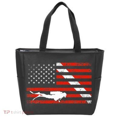 Diver Down Dive Flag Scuba Diving American Flag Tote Bag