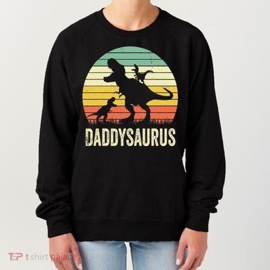 Daddy Dinosaur Daddysaurus 2 Father's Day Gift For Dad Women's Sweatshirt